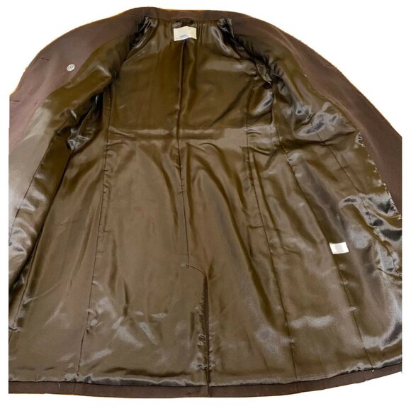 Old Navy Womens Double-Breasted Brown Wool Blend Peacoat L - Picture 3 of 6